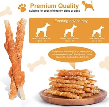 Chicken Wrapped Rawhides Dogs Treats Puppy Training Snacks Sticks Dog Chews 2lb - Image 5