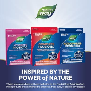 Nature's Way Complete Probiotic Pearls, Supports Digestive Balance*, 1 Billion Live Cultures, Supplement for Men and Women, No Refrigeration Required, 90 softgels - Image 6