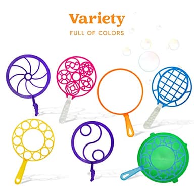 JOYIN Big Bubble Wands Set Bulk for Kids Summer Outdoor Toy Game Activity Party Favors, 18 Pcs Giant Bubble Maker with Tray, 12" Large, 6 Pcs Solution Suitable for All Age People - Image 3