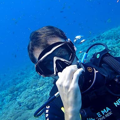 Adult Pano 3 Window Scuba Diving Mask, Tempered Glass Snorkel Mask Anti-Fog Swim Mask No Leakage Swim Goggles with Nose Cover Snorkeling Gear for Snorkeling, Freediving, Swimming (Black) - Image 6