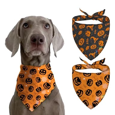 Brand Dog Neck Gaiter - Cooling Bandanas for Large, Medium & Small Dogs - Halloween & Outdoor Decor - 3D Print Scarf Gift - Pumpkin, Bat, Ghost Designs - Image 1