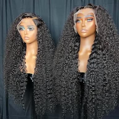 Nervoss 36Inch Deep Wave Lace Front Wigs Human Hair 200% Density 13x6 HD Transparent Deep Curly Lace Front Wigs for Women Pre Plcked Glueless Wigs with Baby Hair - Image 3