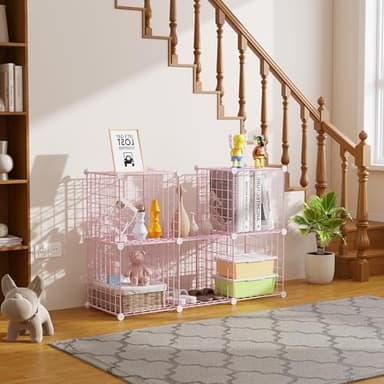 C&AHOME Wire Cube Storage, 6 - Cube Organizer Metal C Grids, Modular Shelves Units, Closet Organizer, Ideal for Home, Office, Living Room, 36.6”L x 12.4”W 36.6”H, Pink UWCS3006P - Image 4