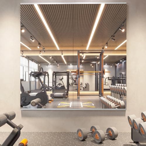 pertetey Home Gym Mirror, 63X24 Inch(Each)-2Pack Large Frameless Tempered Glass Full Body Wall Mounted for Yoga, Exercise, Dance Studio - Image 1