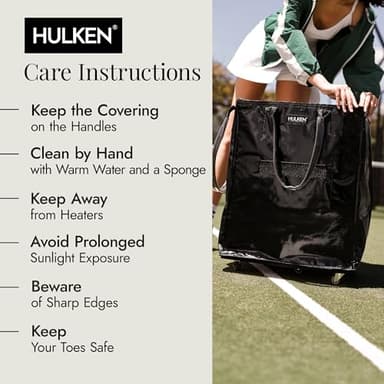 HULKEN - Large, Black - Reusable Grocery Bag On Wheels, Shopping Trolley, Rolling Tote, Zipper Closure, Lightweight, Carries Up to 66 lb & Fits 5 Grocery Bags, Folds Flat, Unbreakable Handles - Image 6
