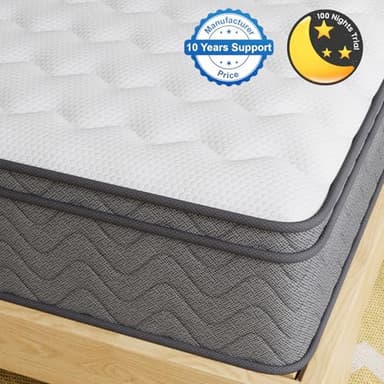 PHYAIR Full Mattress, 12 Inch Innerspring Hybrid Mattress in a Box, Individually Pocket Coils for Motion Isolation & Cool Sleep, Queen Bed for Back Pain,CertiPUR-US,100 Nights Trial - Image 3