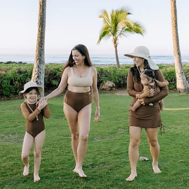 SwimZip Wide Brim Sun Hat | UPF 50+ Protection for Baby, Toddler, and Kids Beige - Image 6