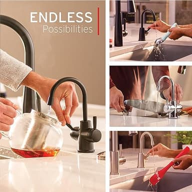 InSinkErator Stainless Steel Tank, HC250MBLK-SS HOT250 System, 2-Handle Drinking Faucet in Matte Black with 2/3-Gallon, Filter-Compatible Instant Hot/Cold Water Dispenser - Image 3
