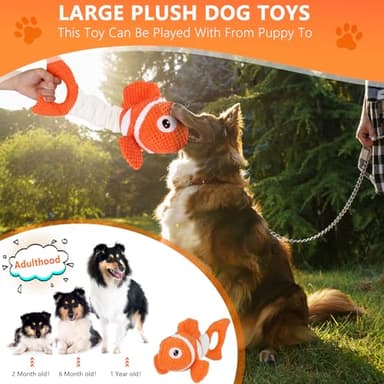 Molantaule Squeaky Dog Toys, Durability Interactive Tug of War Puppy Toys for Indoor and Outdoor Play - Stuffed Pet Dog Toys with Soft Fabric Suitable for Small, Medium, and Large Dogs - Image 4