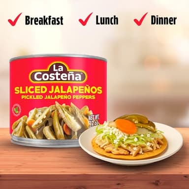 La Costeña Sliced Jalapeno Peppers - Pickled Jalapenos - Jalapeno Pepper - Hot Peppers for Mexican Food, Guacamole, Spicy Nacho & Taco Toppings, Enchiladas & Salsa - 12oz, 12 Pack Canned Jalapenos - Image 5