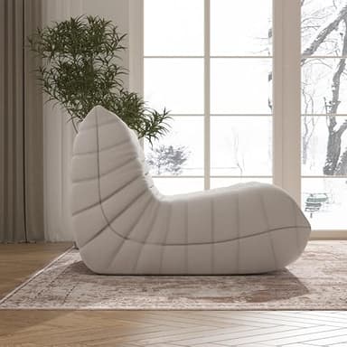 Bean Bag Chair for Adults, Oversized Fireside Chair Comfy Lazy Floor Sofa, Single Seat Sofa Couch Memory Foam Bean Bag Chair for Living Room, Bedroom Apartment Office (Beige) - Image 8