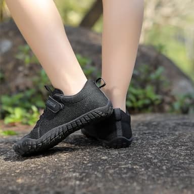 KUBUA Kids Barefoot Shoes Boys Girls Minimalist Sneakers Naturally Splay Shoes for Sports Running Walking Tennis Athletic Gym B Black 3.5 Big Kid - Image 9