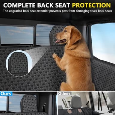 DIAMOOKY Truck Back Seat Extender for Dogs, Upgraded Waterproof Pet Seat Cover with Door Protection, Hard Bottom, Holds 420lbs, Dog Hammock for F150/Silverado 1500/GMC Sierra 1500/RAM 1500/Titan - Image 4