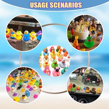 LINICE 30 Pcs Rubber Ducks, Random Assortment Ducks Bulk, Mini Rubber Duckies for Toddler Baby Bath Toys, Kids Bath Pool Toys Birthday Gifts Party Favors - Image 6