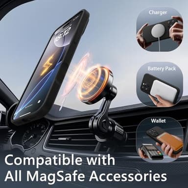 FlyReal Magnetic for iPhone 16 Pro Case, Compatible with MagSafe, (Integrated Silicone Camera Control Button) (Camera Protection) + Screen Protectors, Microfiber Lining Case 6.3", Black - Image 5