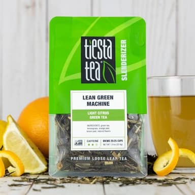 Tiesta Tea - Lean Green Machine, Loose Leaf, Light Citrus Green, Premium Blend, Medium Caffeinated, 25 Cups, 1.9 Ounce Resealable Pouch - Image 2