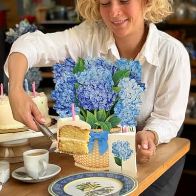 Freshcut Paper Pop Up Cards, Nantucket Hydrangeas, 12 Inch Life Sized Forever Flower Bouquet 3D Popup Greeting Card, Birthday Cards, Thank You Card, Blank Notecard & Envelope - Image 7