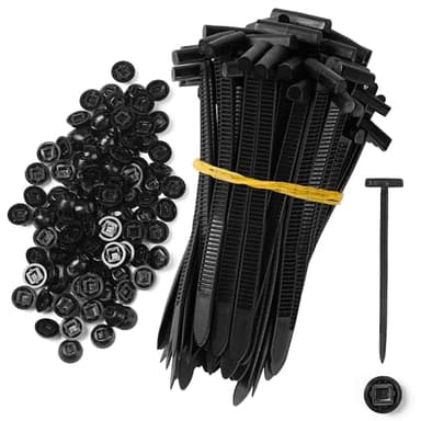 60 Pcs Nylon Universal Cable Tie Buckle - New Multifunctional Nylon Zip Ties Double Sided Buckle & Button Design Plastic Cable Ties Tool Fasteners Car Body UV Resistant Zipties for Car Daily Repair - Image 1