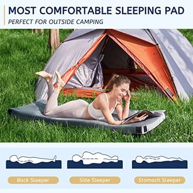 HomeMate Memory Foam Camping Single Mattress Pad Mat-Sleeping Pad Mat Portable Roll Up Travel Mattress CertiPUR-US for Adults-Camping Bed for Guests Floor Sleepover with Waterproof Cover Travel Bag - Image 3