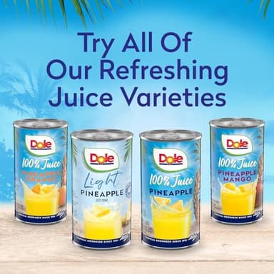 Dole Pineapple Juice, 100% Fruit Juice with Added Vitamin C, 6 Fl Oz (Pack of 6), 48 Total Cans - Image 7