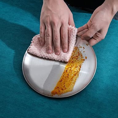 18/8 Stainless Steel Dinner Plate for Main Dishes, Grilled Meat, Dessert, Salad, and Fruit - 9 Inches (23 cm) Large Capacity(4pc, 9in) - Image 5