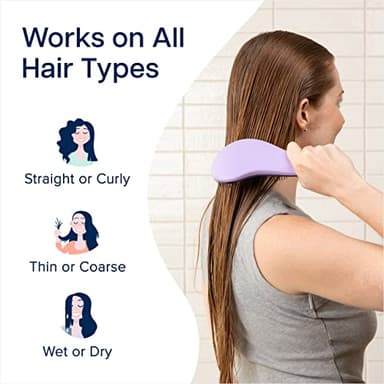 Crave Naturals Glide Thru Hair Brush - Detangler Brush for Curly, Straight, Wet or Dry Hair - Gentle Detangling Brushes for Adults, Kids, Toddlers - Hair Accessories for Women, 7.5x3" - Purple - Image 4