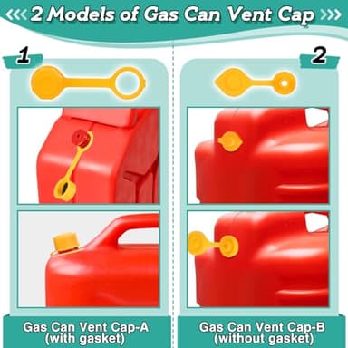 Gas Can Spout Replacement - 6 Kit Fuel Can Tank Nozzle with Gasket for 1/2/5/10 Gal Oil Cans, Easy to install, Durable Anti-Spill with Screw Collar Caps, Spout Cover, Base Cap, Drill Bit - Image 5