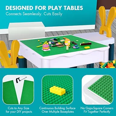 Lekebaby Classic Baseplates Building Base for Building Bricks 100% Compatible with Major Brands-Baseplate 10" x 10", Pack of 6, Green - Image 6