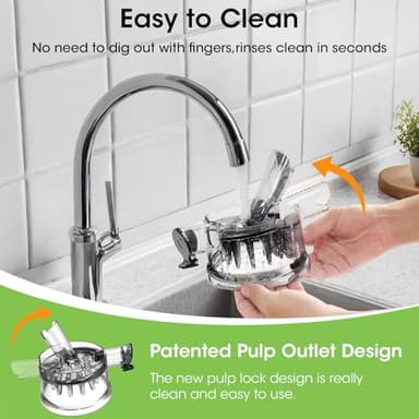 SMALLHOO Juicer Machines, 5.8" Wide Feed Chute Cold Press Juicer for Whole Vegetables & Fruits, High Juice Yield, BPA Free (Slivery) - Image 6