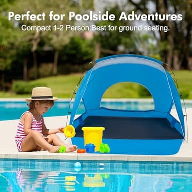 Beach Tent, Portable Sun Shelter for 2/3/4/6-8 Person with UPF 50+ UV Protection, Easy Setup Waterproof Beach Shade Canopy Cabana for Family Outdoor and Picnics, Fishing with Carrying Bag - Image 7