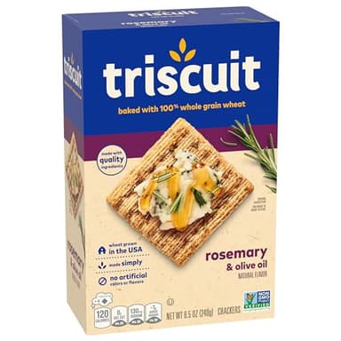 Triscuit Rosemary & Olive Oil Whole Grain Wheat Crackers, Lunch Snacks, Bulk Snack Crackers, 6 - 8.5 oz Boxes - Image 15