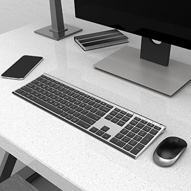 Wireless Keyboard and Mouse, Vssoplor Rechargeable Quiet Full-Size Keyboard and Mouse Combo Set Ultra Slim Design for Laptop, PC, Notebook, Desktop-Dark Gray - Image 7