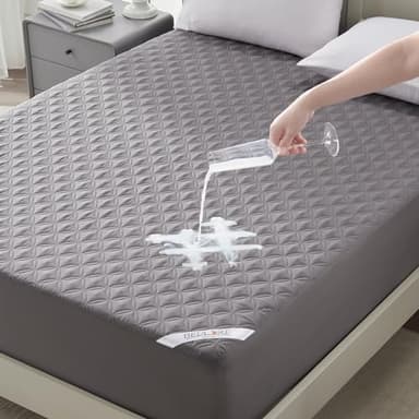 BEDLORE Waterproof Mattress Protector, Noiseless King Size Mattress Pad with Deep Pocket Fitted Up to 6-18 inches, Soft Breathable Dirt-Proof Bed Mattress Cover Washable for Bedroom, Hotel (Gray) - Image 1