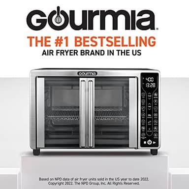 Gourmia Toaster Oven Air Fryer Combo 17 cooking presets 1700W french door digital air fryer oven 24L capacity accessories, convection rack, baking pan tray recipe book GTF7655,Large,Stainless Steel - Image 2