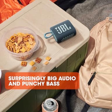 JBL Go 3 - Portable Mini Bluetooth Speaker, big audio and punchy bass, IP67 waterproof and dustproof, 5 hours of playtime, speaker for home, outdoor and travel (Teal) - Image 3