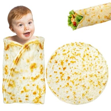 Tortilla Baby Burritos Swaddle Blanket - Taco Flannel Wrap Blanket, 285 GSM Soft, Funny Gifts for Baby Shower, Boy or Girl, 0-3, 6, 9 Months - Image 8