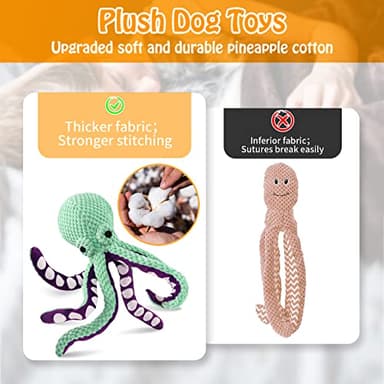 Fuufome Large Squeaky Dog Toys- Plush Dog Toys with Soft Fabric for Small, Medium, and Large Dogs Daily Companionship, Training Reward Gift - Image 8