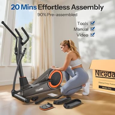 Niceday Elliptical Machine, Cross Trainer with Hyper-Quiet Magnetic Driving System, 16 Resistance Levels, 400LB Weight Limit - Image 7
