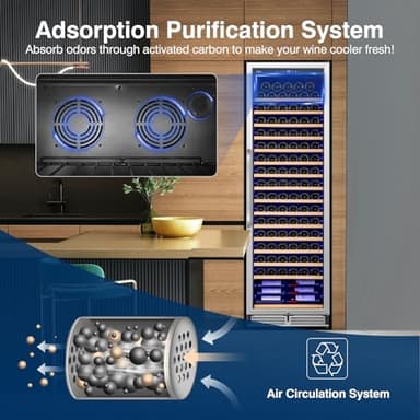 Velieta Upgraded 190 Bottles Wine Cooler Refrigerator,24 Inch Wide Wine Fridge with Professional Temperature Control System, Freestanding or Built-in installation, Quiet Operation - Image 6