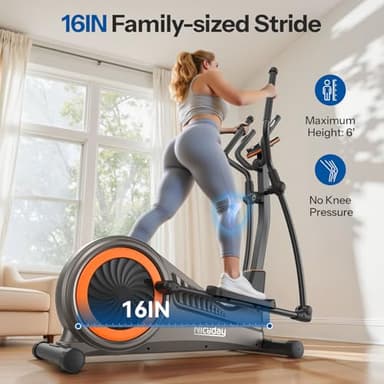 Niceday Elliptical Machine, Cross Trainer with Hyper-Quiet Magnetic Driving System, 16 Resistance Levels, 400LB Weight Limit - Image 2
