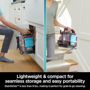 Shark Carpet Cleaner Machine, Portable Upholstery StainStriker, Spot, Odor & Stain Remover, 2 Carpet Cleaner Solutions, 3 Tools, Perfect for Pet Hair, Area Rugs, Couches, Burgundy, PX203BRN - Image 7
