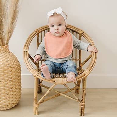 Konssy Muslin Baby Bibs 8 Pack Baby Bandana Drool Bibs Cotton for Unisex Boys and Girls, Soft Absorbent Set for Teething and Drooling - Image 3