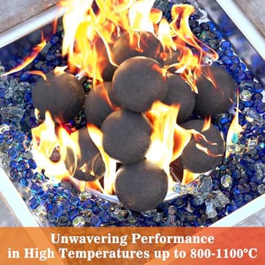 GRISUN Black Round Ceramic Fire Balls for Fire Pit, 4 Inch Tempered Fire Stones for Natural or Propane Fireplace, Safe for Outdoors and Indoors Fire Pit Reusable Fireballs, Set of 12 - Image 4