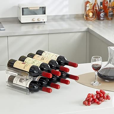Lifewit Water Bottle Organizer Plastic Hold 8 Bottles Stackable, Holder, for Cabinet, Fridge, Kitchen Pantry Organization and Storage, Wine Racks, Tumbler Travel Mug Cup Holder - Image 9