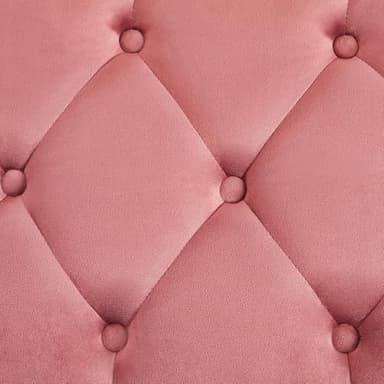 Yaheetech Modern Ottoman Bench Velvet Bench Upholstered Footrest for Living Room with Gold Metal Legs and Padded Seat Pink - Image 6