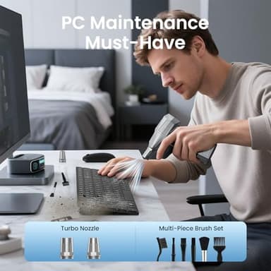 180K RPM Super Power Electric Air Duster - Rechargeable Cordless Blower, 3-Gear Adjustable Cleaner for Keyboard, Car, Home & Outdoor - Canned Air Alternative - Image 7