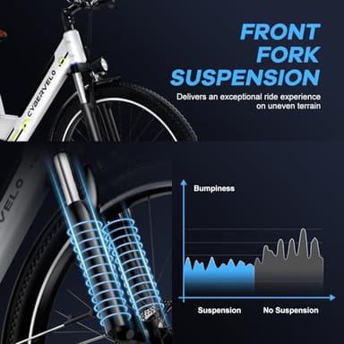 Cybervelo 1000 Peak Electric Bike for Adults,up 80 Miles Removable Battery Ebike, 26" Electric Mountain E Bike with 7-Speed,Adult Electric Bicycles for Commute Beach Snow - Image 8