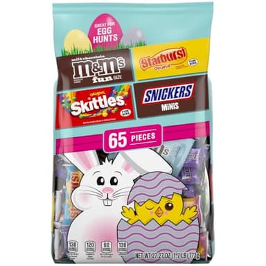 Mars M&M'S, SKITTLES, SNICKERS & STARBURST Easter Basket Stuffers Variety Pack, 65 Ct Bulk Bag - Image 1