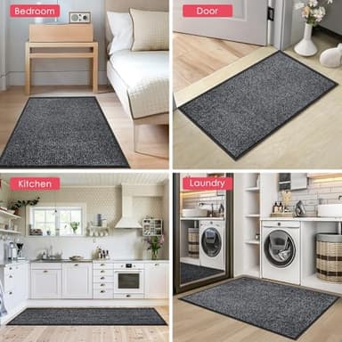 Kuyal Front Door Mat, 3'x6' Indoor Outdoor Entrance Mat, Commercial Floor Mats Inside Outside Entrance, Heavy Duty Durable Welcome Mats, Rubber Backing Non Slip Outdoor Mats for Entryway,Dark Gray - Image 5