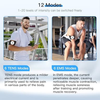Wireless TENS & EMS Unit Back Pain Relief Massager - APP Controlled Bluetooth EMS Muscle Stimulator Machine for Back Shoulder Leg Neck Pain Relief (Black) - Image 5